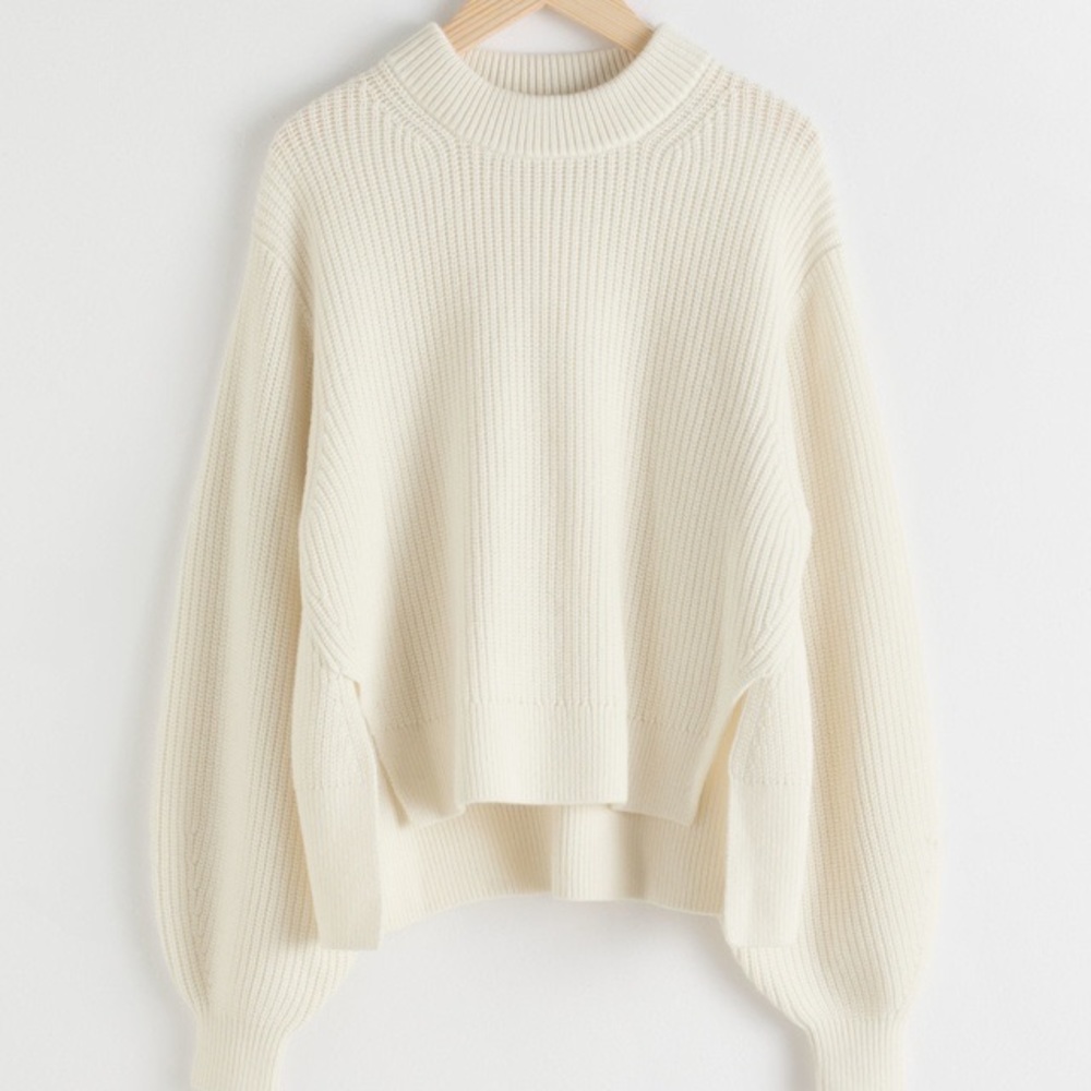 & Other Stories Wool Blend Side Split Sweater NWT